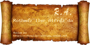 Rothmüller Alfréda névjegykártya